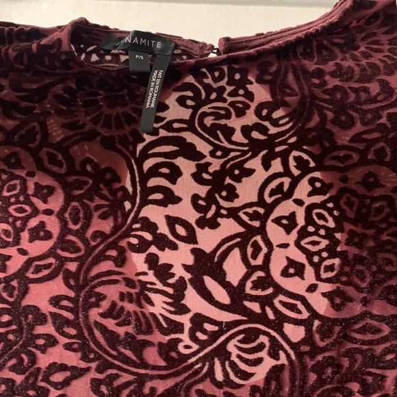 Dynamite burgundy see through bodysuit - Picture 3 of 3